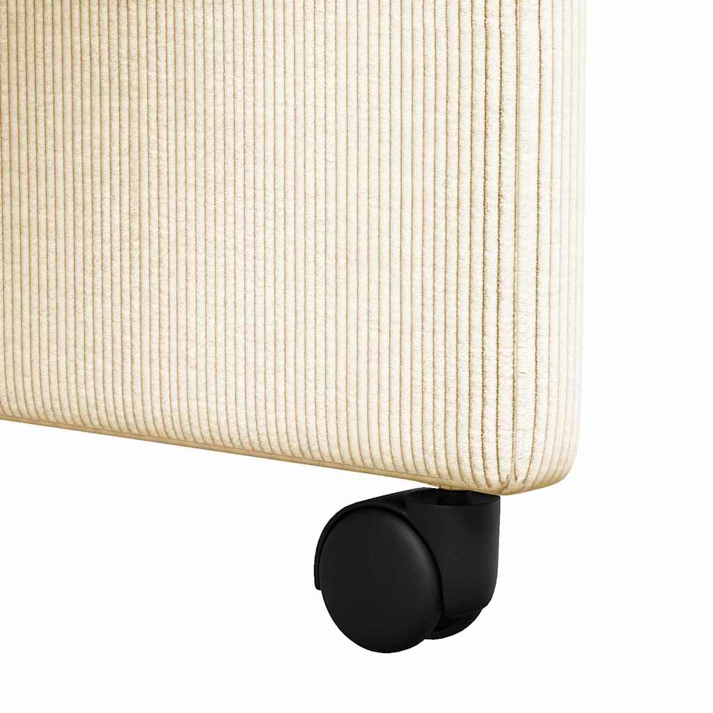 Καρέκλες Φαγητού με Ρόδες 2 pcs Κρεμ 57 x 66 x 94 εκ Βελούδο