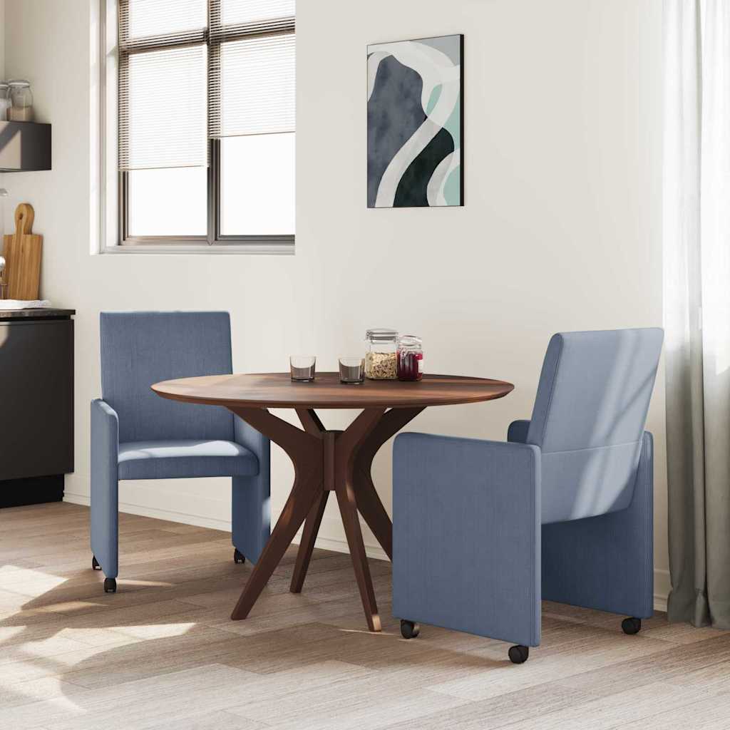 Καρέκλες Φαγητού με Ρόδες 2 pcs Μπλε 57 x 66 x 94 εκ Βελούδο