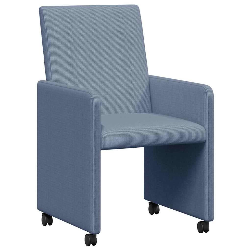 Καρέκλες Φαγητού με Ρόδες 2 pcs Μπλε 57 x 66 x 94 εκ Βελούδο