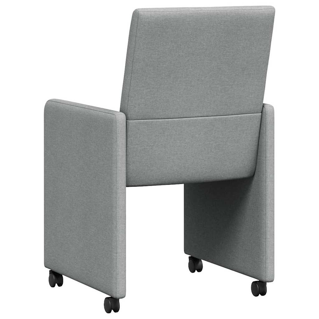 Καρέκλες Φαγητού με Ρόδες 2 pcs Ανοιχτό γκρι 57 x 66 x 94 εκ