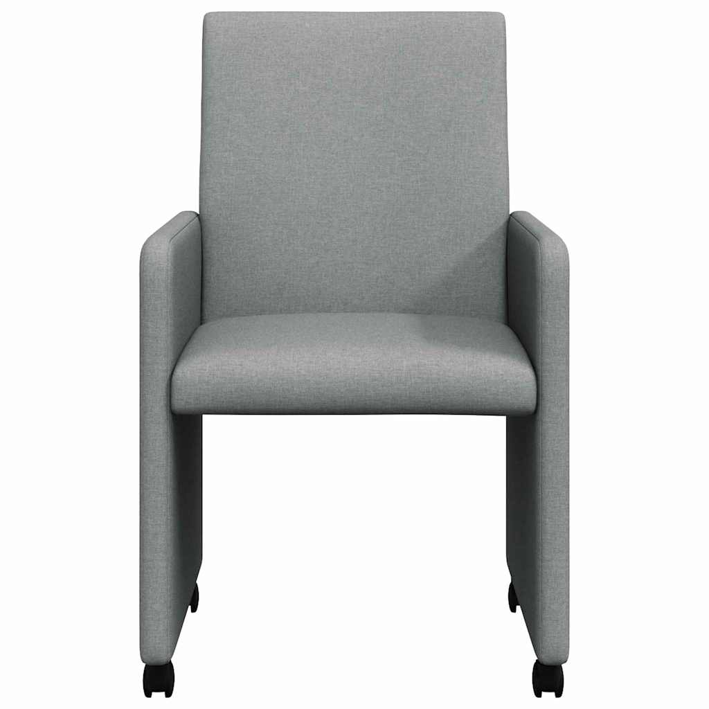 Καρέκλες Φαγητού με Ρόδες 2 pcs Ανοιχτό γκρι 57 x 66 x 94 εκ
