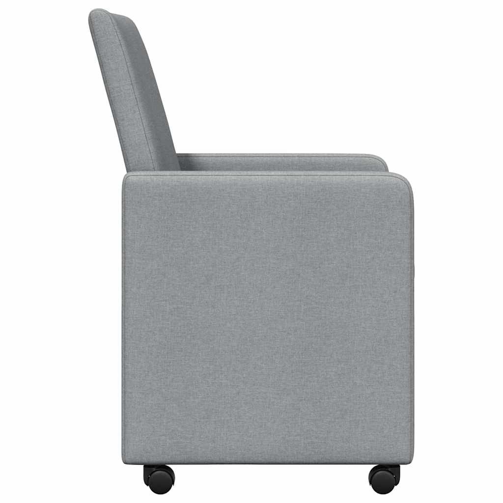 Καρέκλες Φαγητού με Ρόδες 2 pcs Ανοιχτό γκρι 57 x 66 x 94 εκ