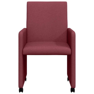 Καρέκλες Φαγητού με Ρόδες 2 pcs Μπορντό 57 x 66 x 94 εκ ύφασμα - Pakobazaar