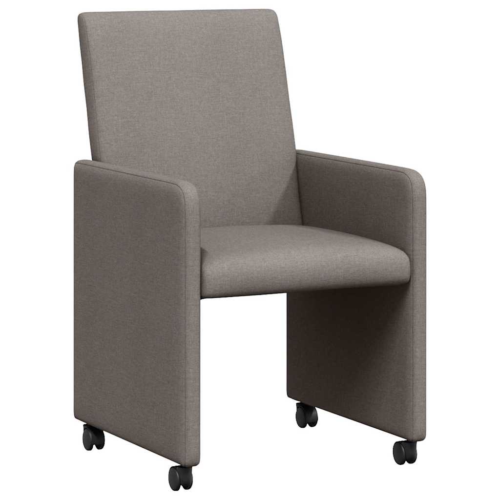 Καρέκλες Φαγητού με Ρόδες 2 pcs Taupe 57 x 66 x 94 εκ ύφασμα - Pakobazaar