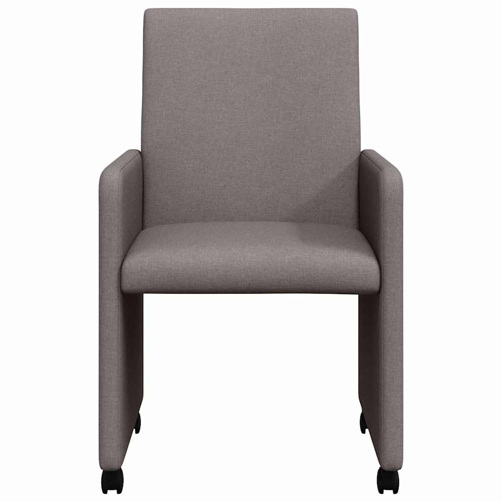 Καρέκλες Φαγητού με Ρόδες 2 pcs Taupe 57 x 66 x 94 εκ ύφασμα - Pakobazaar
