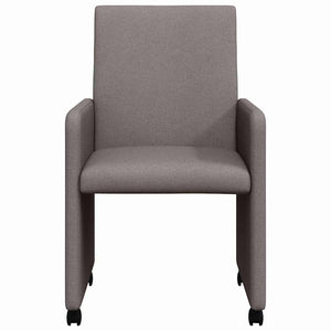 Καρέκλες Φαγητού με Ρόδες 2 pcs Taupe 57 x 66 x 94 εκ ύφασμα - Pakobazaar