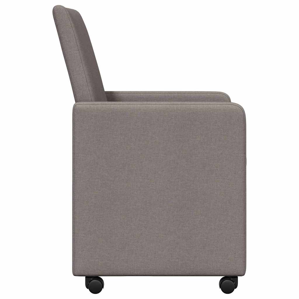 Καρέκλες Φαγητού με Ρόδες 2 pcs Taupe 57 x 66 x 94 εκ ύφασμα - Pakobazaar
