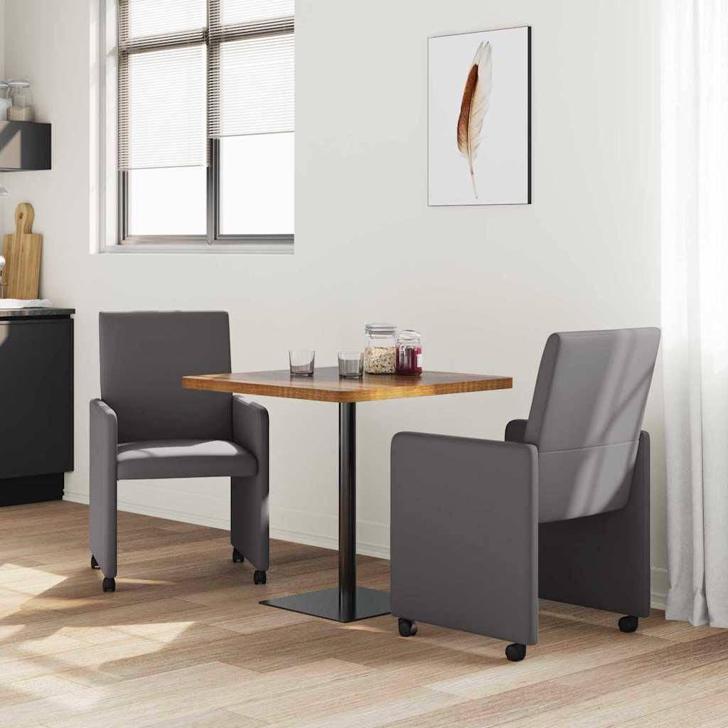 Καρέκλες Φαγητού με Ρόδες με τροχούς 2 pcs Γκρι 57 x 66 x 94 εκ - Pakobazaar