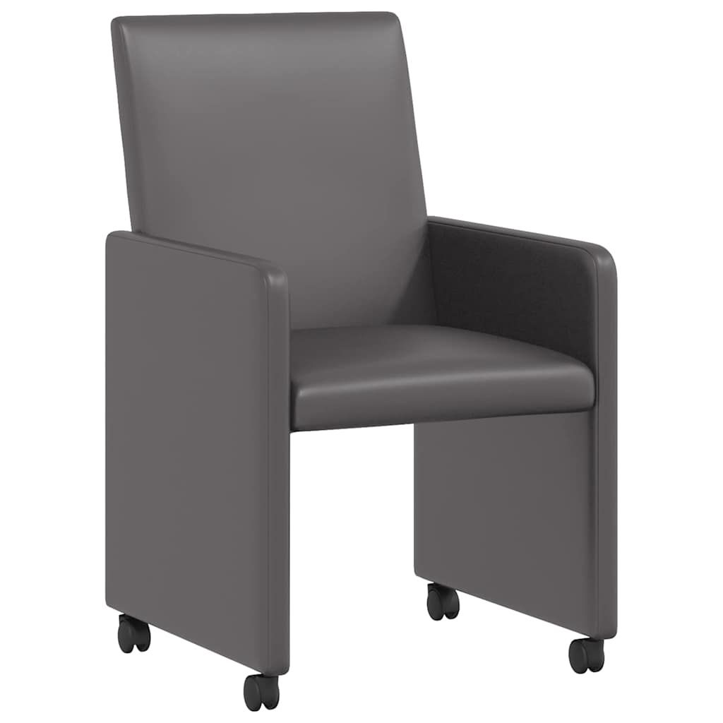 Καρέκλες Φαγητού με Ρόδες με τροχούς 2 pcs Γκρι 57 x 66 x 94 εκ - Pakobazaar