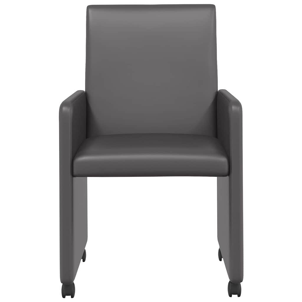 Καρέκλες Φαγητού με Ρόδες με τροχούς 2 pcs Γκρι 57 x 66 x 94 εκ - Pakobazaar