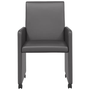 Καρέκλες Φαγητού με Ρόδες με τροχούς 2 pcs Γκρι 57 x 66 x 94 εκ - Pakobazaar