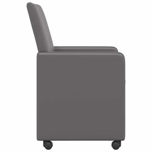 Καρέκλες Φαγητού με Ρόδες με τροχούς 2 pcs Γκρι 57 x 66 x 94 εκ - Pakobazaar