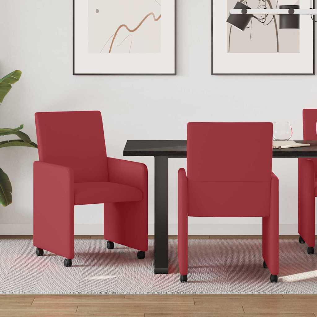Καρέκλες Φαγητού με Ρόδες 2 pcs Μπορντό 57 x 66 x 94 εκ