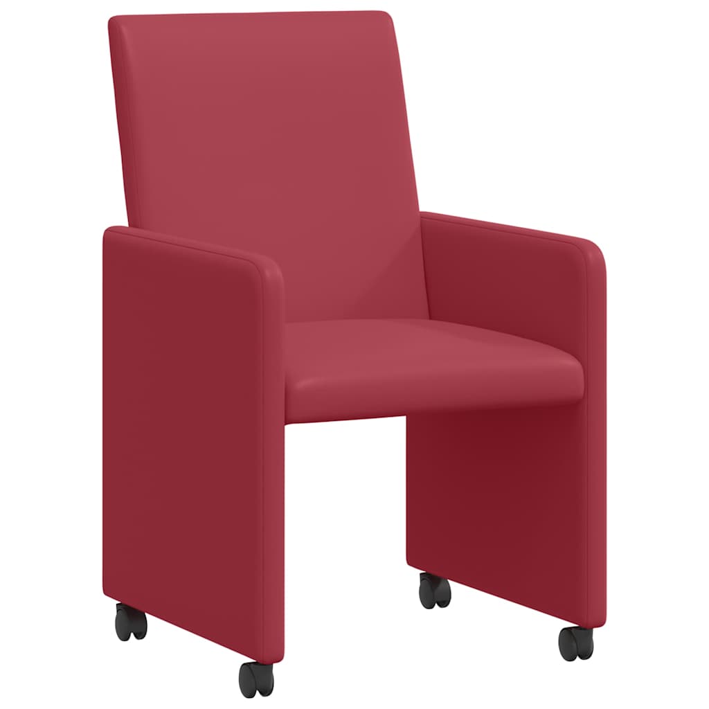 Καρέκλες Φαγητού με Ρόδες 2 pcs Μπορντό 57 x 66 x 94 εκ