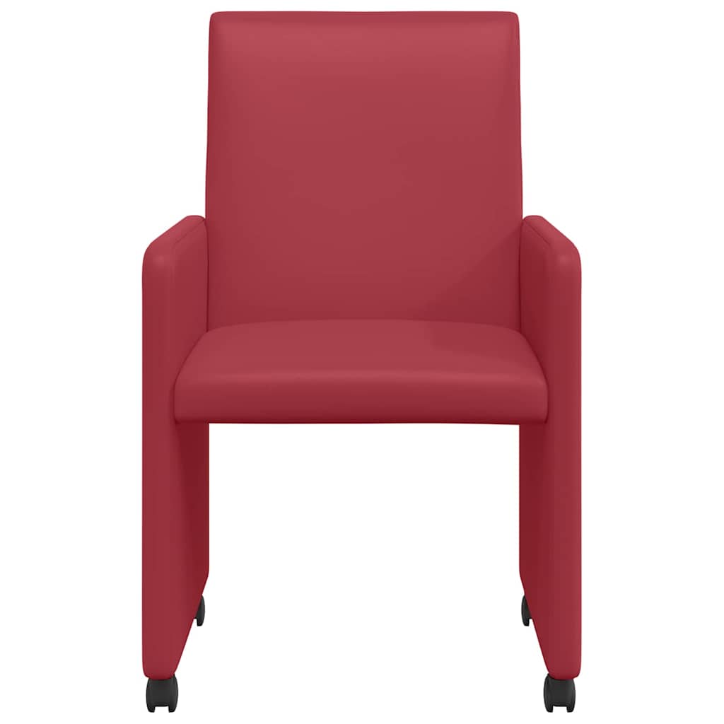 Καρέκλες Φαγητού με Ρόδες 2 pcs Μπορντό 57 x 66 x 94 εκ