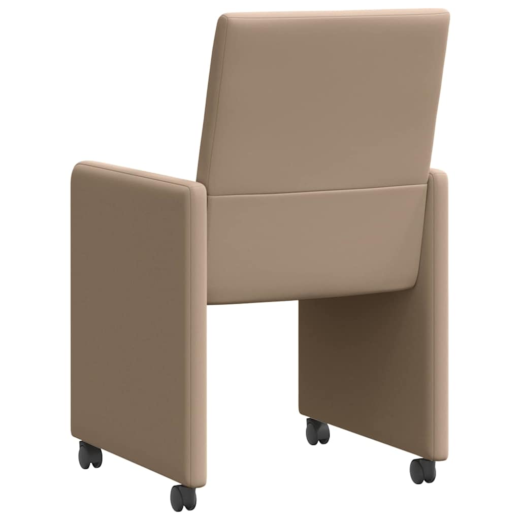 Καρέκλες Φαγητού με Ρόδες 2 pcs Καπουτσίνο 57 x 66 x 94 εκ - Pakobazaar