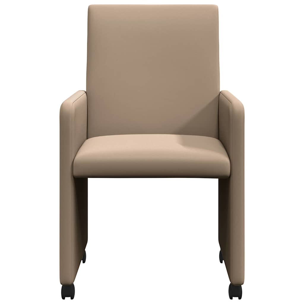 Καρέκλες Φαγητού με Ρόδες 2 pcs Καπουτσίνο 57 x 66 x 94 εκ - Pakobazaar