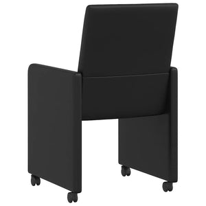 Καρέκλες Φαγητού με Ρόδες 2 pcs Μαύρο 57 x 66 x 94 εκ - Pakobazaar