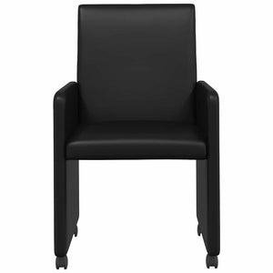 Καρέκλες Φαγητού με Ρόδες 2 pcs Μαύρο 57 x 66 x 94 εκ - Pakobazaar