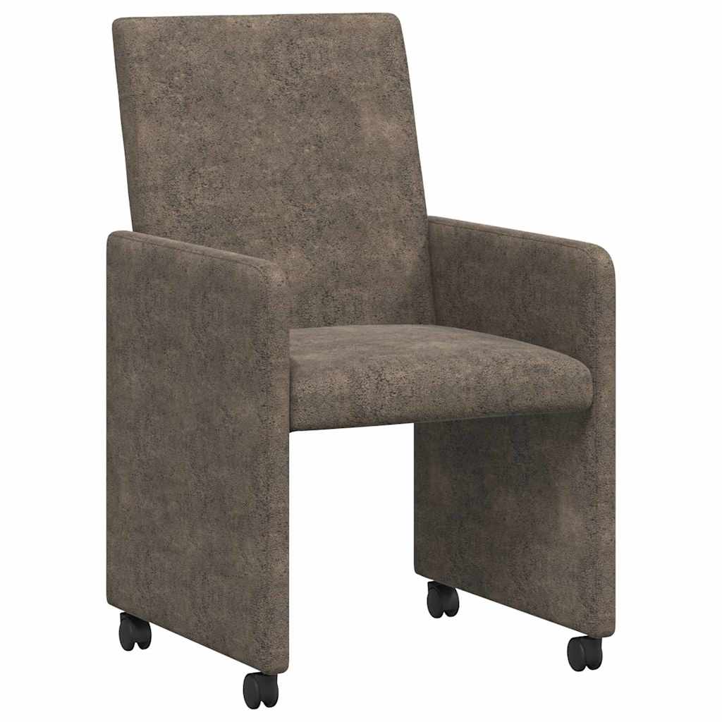Καρέκλες Φαγητού με Ρόδες 2 pcs Σκούρο γκρι 57 x 66 x 94 εκ