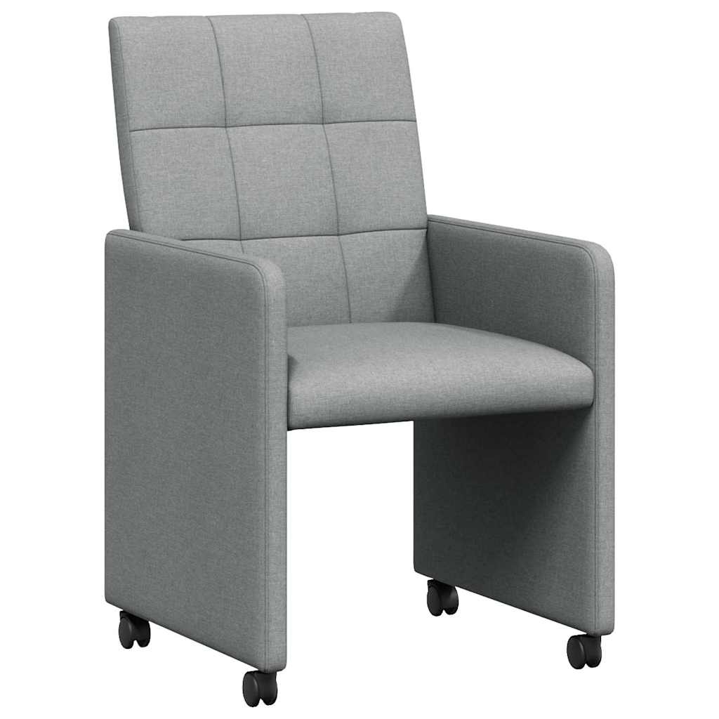 Καρέκλες Φαγητού με Ρόδες 2 pcs Ανοιχτό γκρι 58 x 65 x 94 εκ