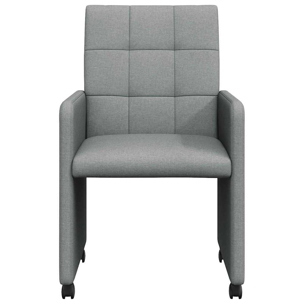 Καρέκλες Φαγητού με Ρόδες 2 pcs Ανοιχτό γκρι 58 x 65 x 94 εκ