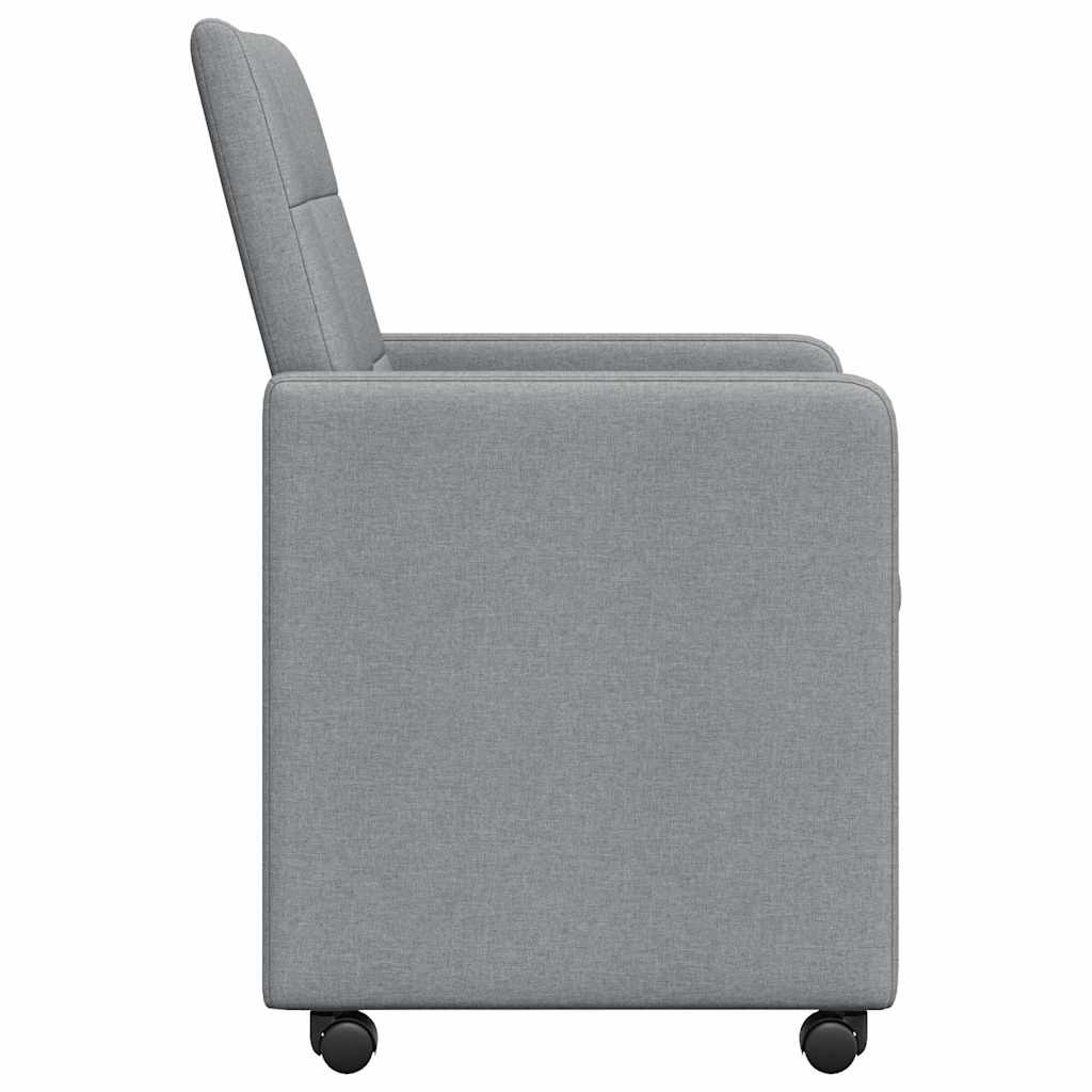 Καρέκλες Φαγητού με Ρόδες 2 pcs Ανοιχτό γκρι 58 x 65 x 94 εκ
