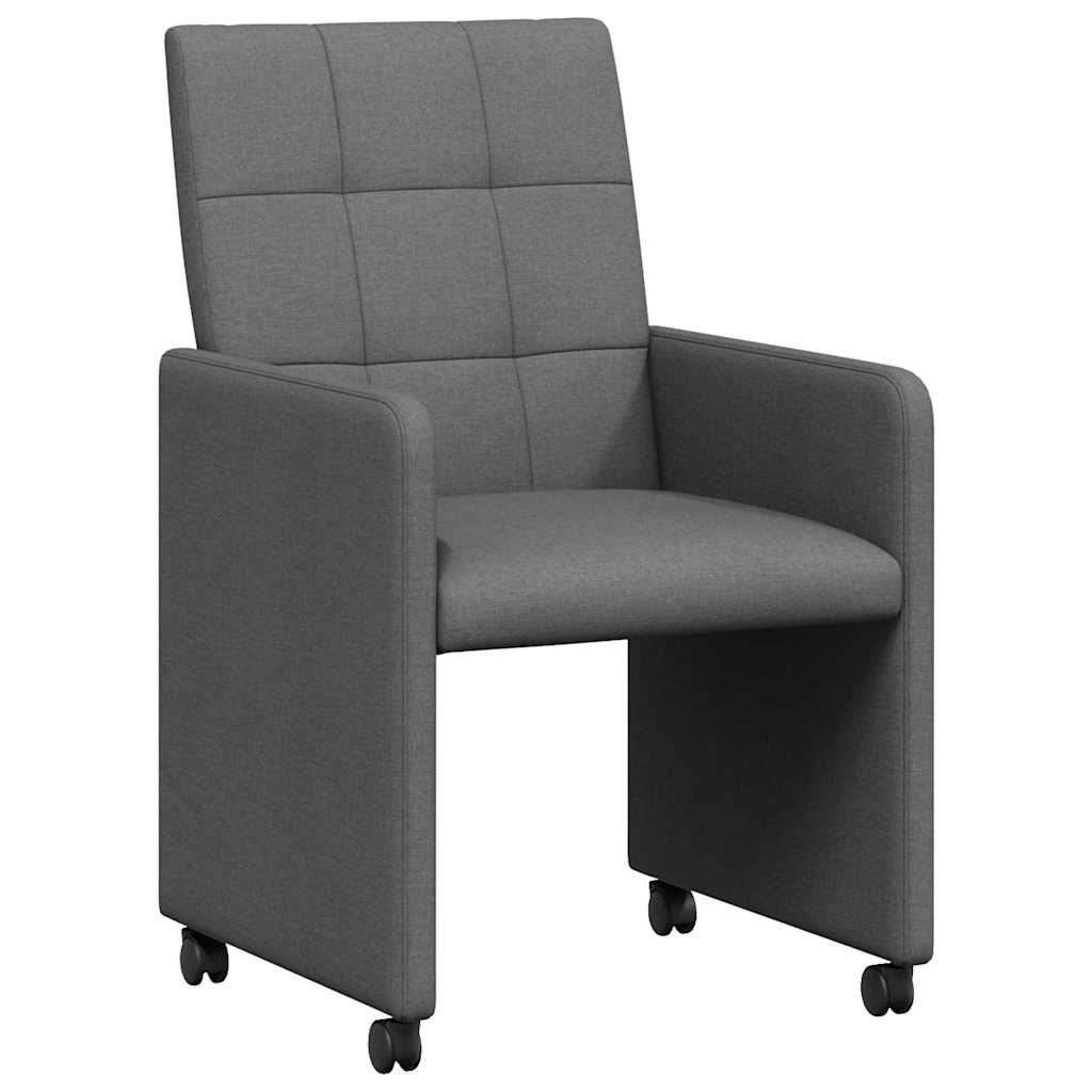 Καρέκλες Φαγητού με Ρόδες 2 pcs Σκούρο γκρι 58 x 65 x 94 εκ