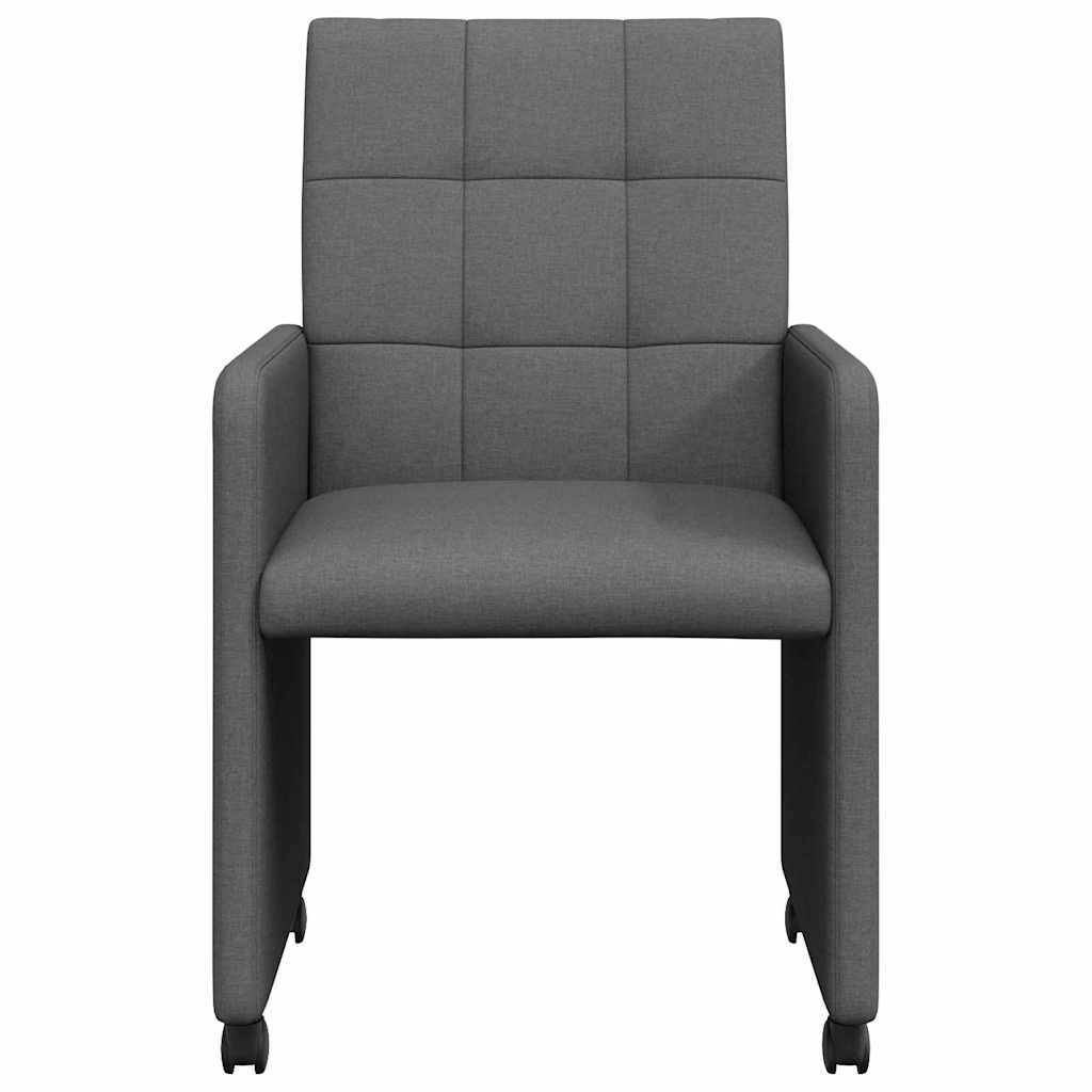 Καρέκλες Φαγητού με Ρόδες 2 pcs Σκούρο γκρι 58 x 65 x 94 εκ