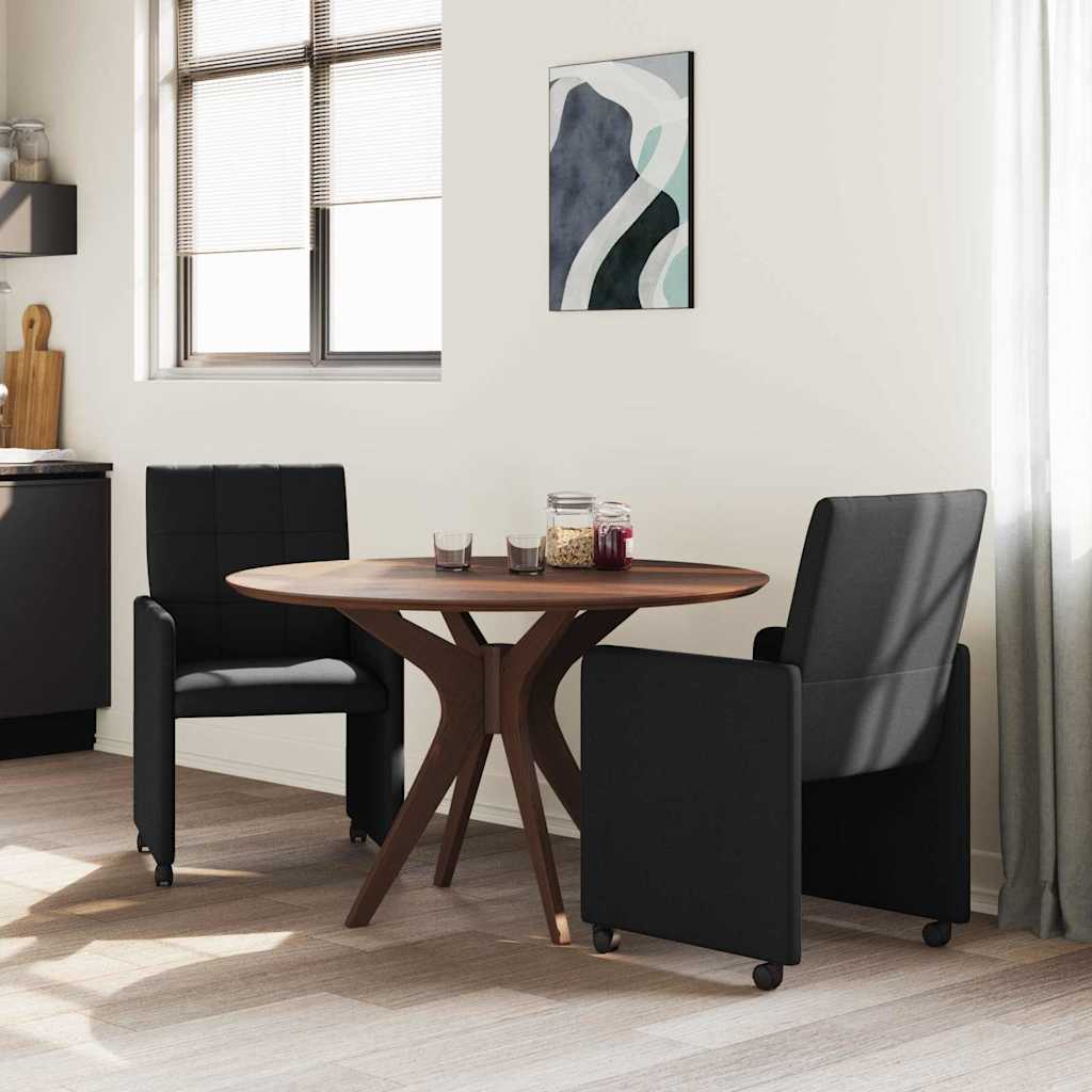 Καρέκλες Φαγητού με Ρόδες 2 pcs Μαύρο 58 x 65 x 94 εκ ύφασμα