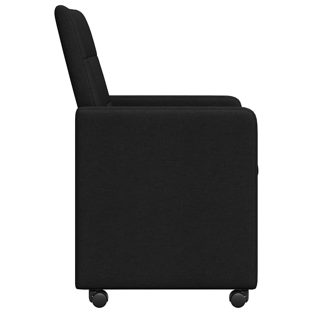Καρέκλες Φαγητού με Ρόδες 2 pcs Μαύρο 58 x 65 x 94 εκ ύφασμα