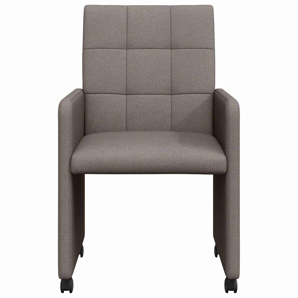 Καρέκλες Φαγητού με Ρόδες 2 pcs Taupe 58 x 65 x 94 εκ ύφασμα