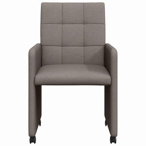 Καρέκλες Φαγητού με Ρόδες 2 τμχ. ύφασμα Taupe 58 x 65 x 94 εκ