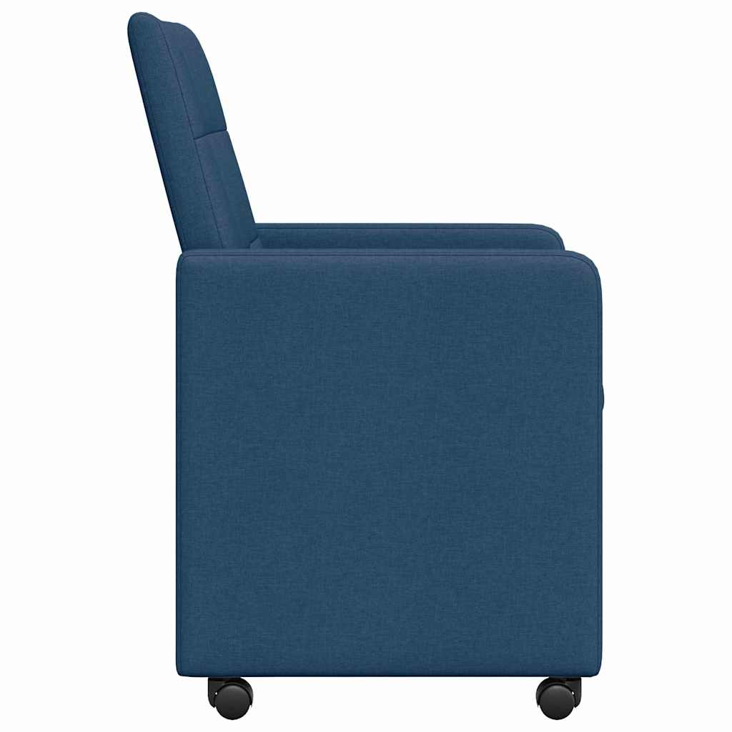 Καρέκλες Φαγητού με Ρόδες 2 pcs Μπλε 58 x 65 x 94 εκ ύφασμα