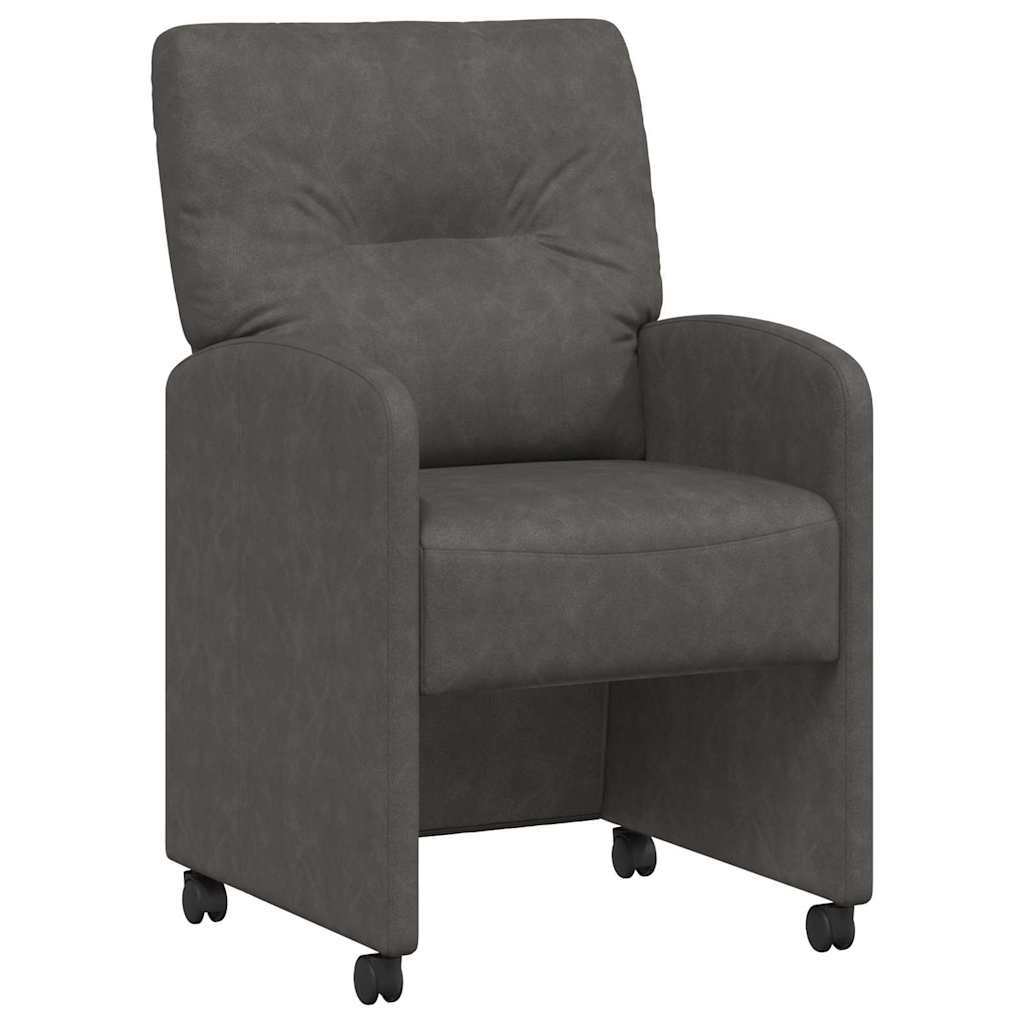 Καρέκλες Φαγητού με Ρόδες 2 pcs Μαύρο 57 x 67 x 95 εκ - Pakobazaar