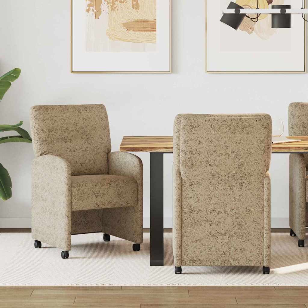 Καρέκλες Φαγητού με Ρόδες 2 pcs Ανοιχτό γκρι 57 x 67 x 95 εκ