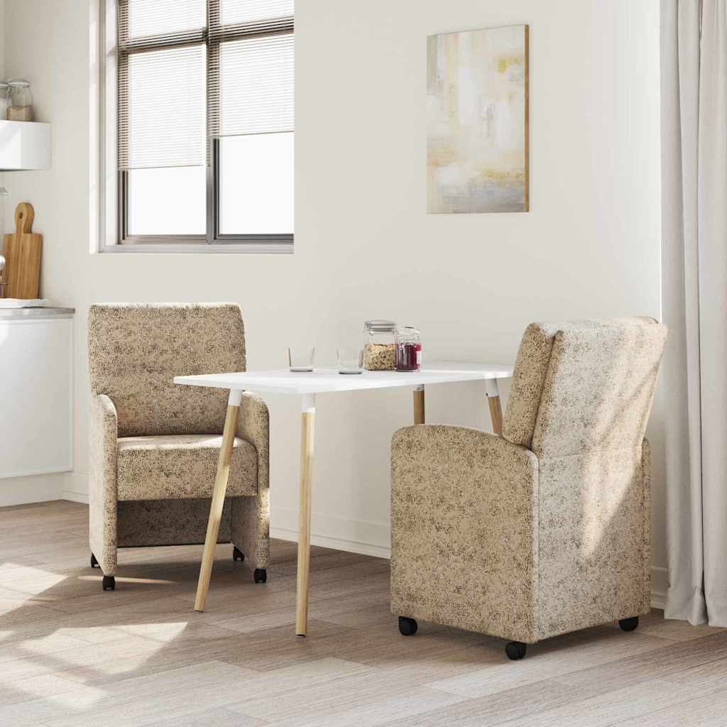 Καρέκλες Φαγητού με Ρόδες 2 pcs Ανοιχτό γκρι 57 x 67 x 95 εκ