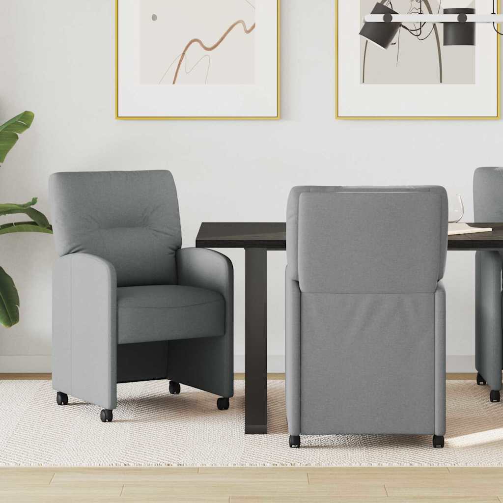 Καρέκλες Φαγητού με Ρόδες 2 pcs Ανοιχτό γκρι 57 x 67 x 95 εκ - Pakobazaar