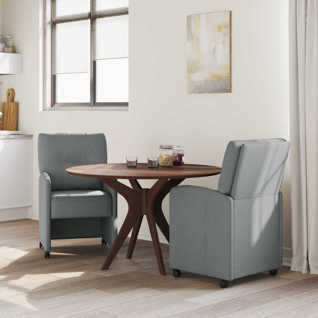 Καρέκλες Φαγητού με Ρόδες 2 pcs Ανοιχτό γκρι 57 x 67 x 95 εκ - Pakobazaar