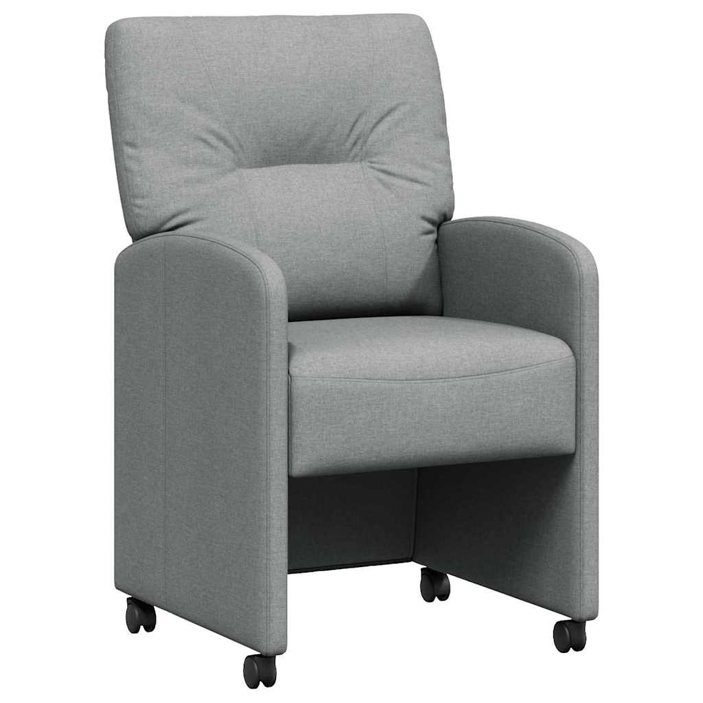 Καρέκλες Φαγητού με Ρόδες 2 pcs Ανοιχτό γκρι 57 x 67 x 95 εκ - Pakobazaar