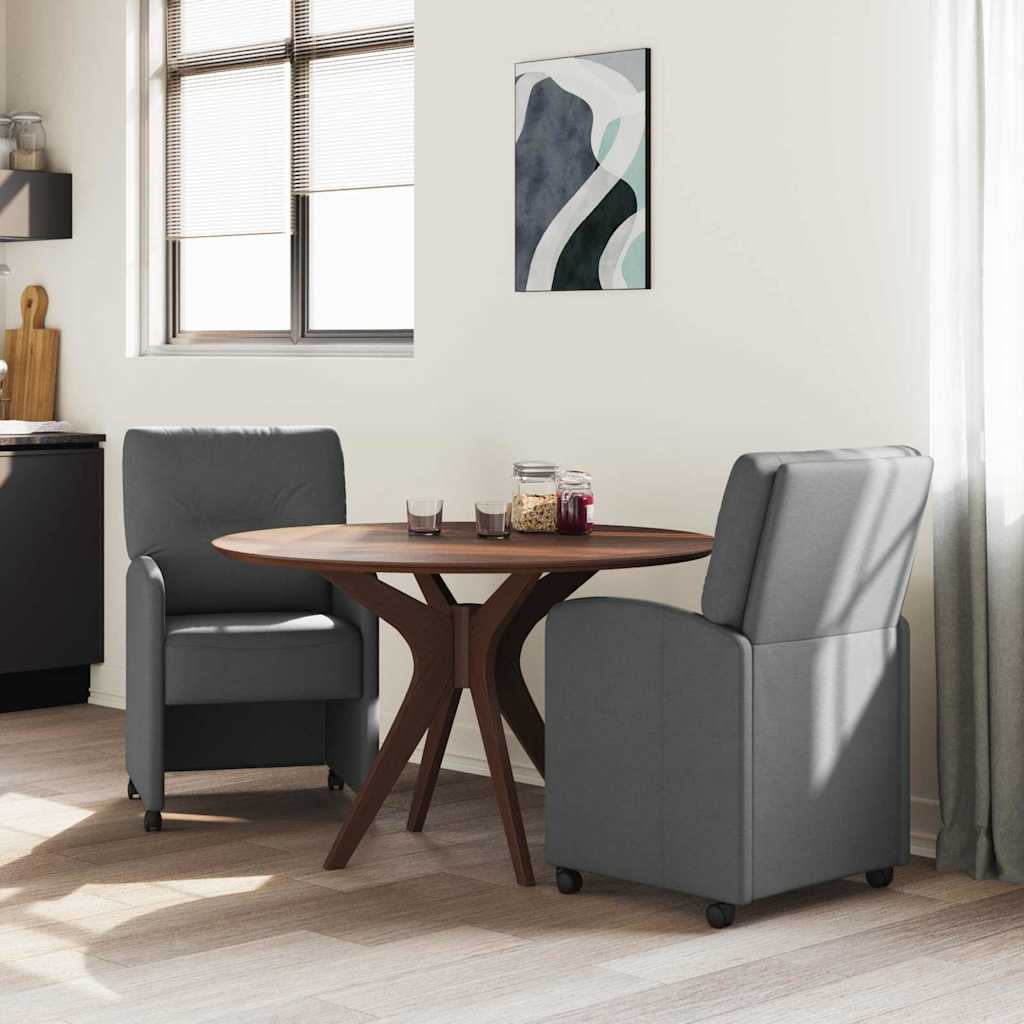 Καρέκλες Φαγητού με Ρόδες 2 pcs Σκούρο γκρι 57 x 67 x 95 εκ