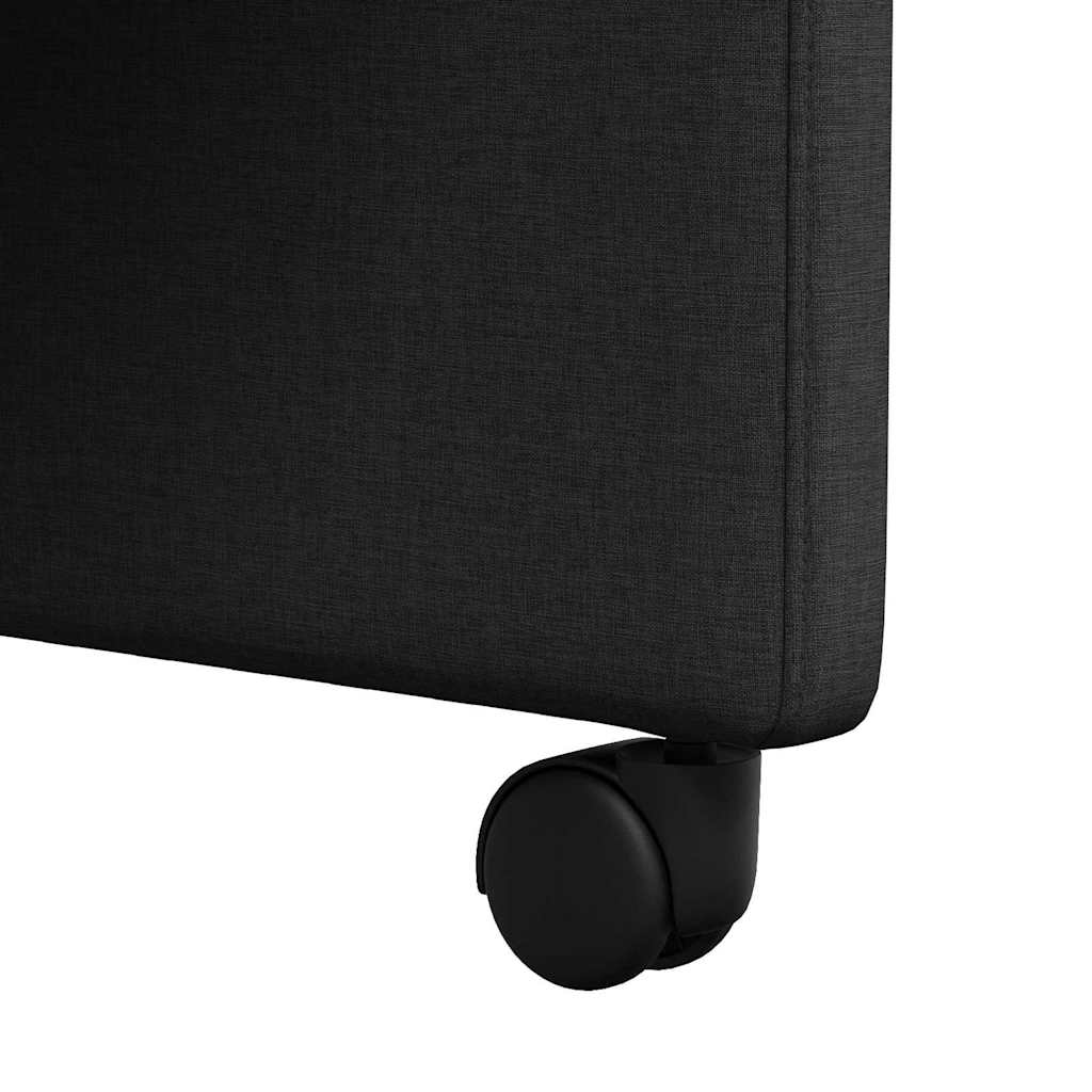 Καρέκλες Φαγητού με Ρόδες 2 pcs Μαύρο 57 x 67 x 95 εκ ύφασμα - Pakobazaar