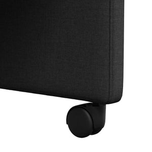 Καρέκλες Φαγητού με Ρόδες 2 pcs Μαύρο 57 x 67 x 95 εκ ύφασμα - Pakobazaar