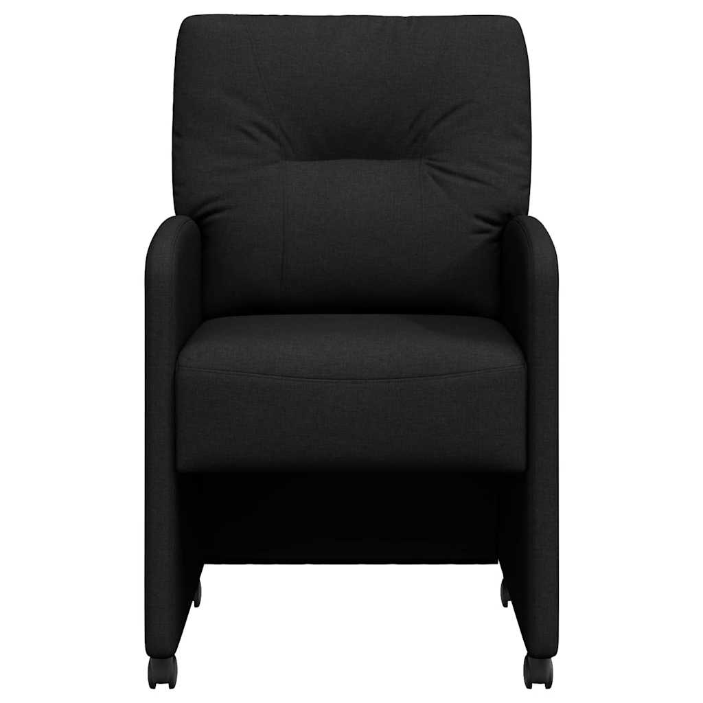 Καρέκλες Φαγητού με Ρόδες 2 pcs Μαύρο 57 x 67 x 95 εκ ύφασμα - Pakobazaar
