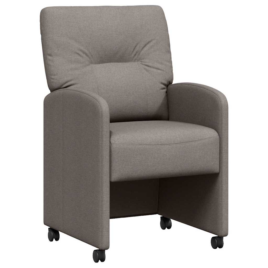 Καρέκλες Φαγητού με Ρόδες 2 pcs Taupe 57 x 67 x 95 εκ ύφασμα - Pakobazaar