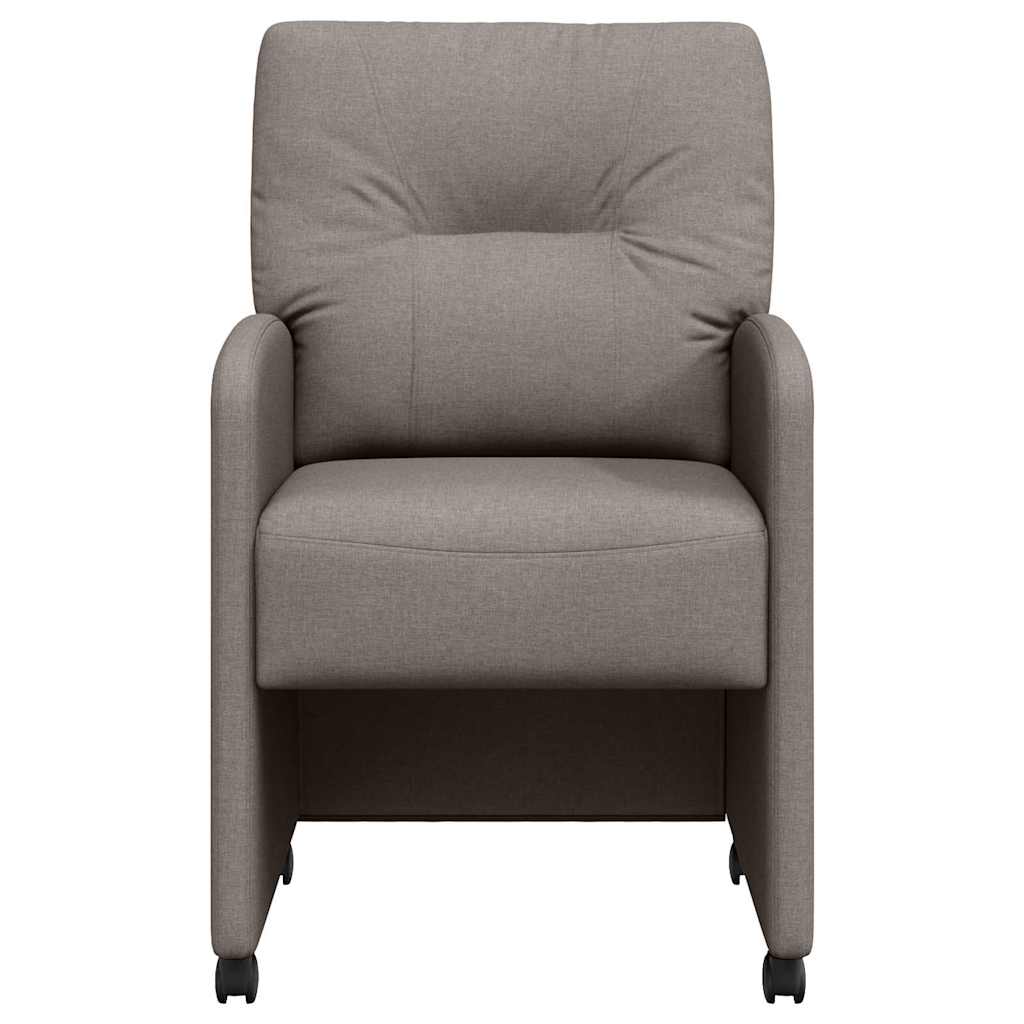 Καρέκλες Φαγητού με Ρόδες 2 pcs Taupe 57 x 67 x 95 εκ ύφασμα - Pakobazaar