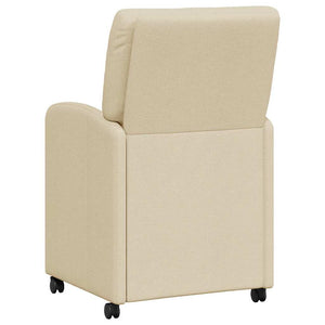 Καρέκλες Φαγητού με Ρόδες 2 pcs Κρεμ 57 x 67 x 95 εκ ύφασμα - Pakobazaar
