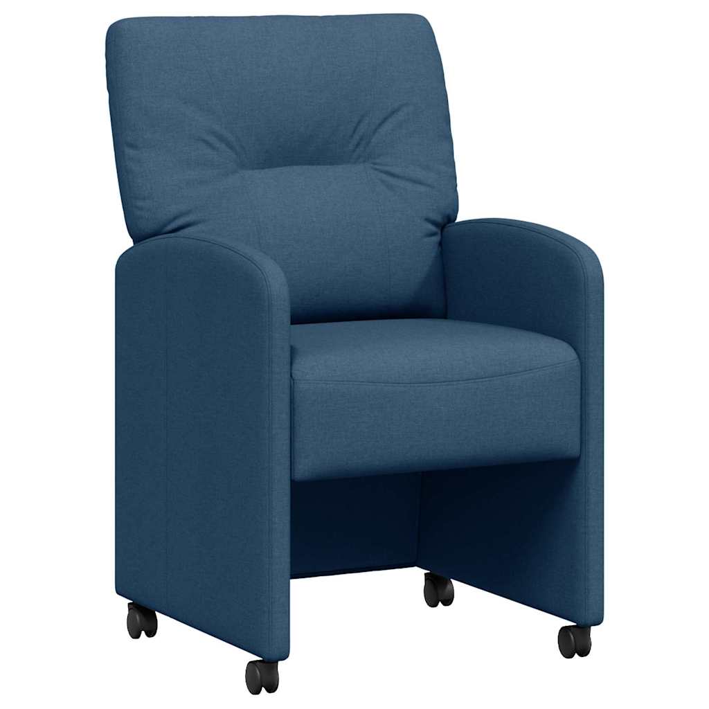 Καρέκλες Φαγητού με Ρόδες 2 pcs Μπλε 57 x 67 x 95 εκ ύφασμα - Pakobazaar