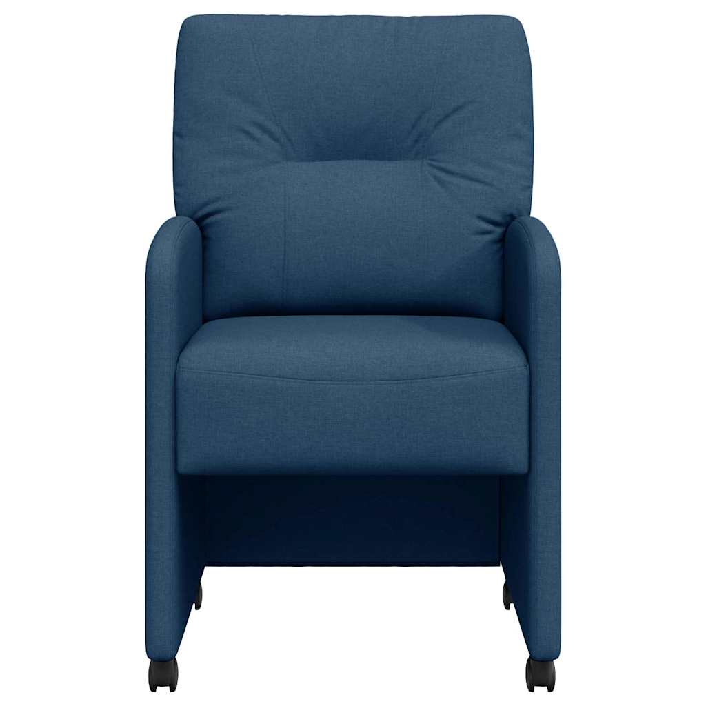 Καρέκλες Φαγητού με Ρόδες 2 pcs Μπλε 57 x 67 x 95 εκ ύφασμα - Pakobazaar