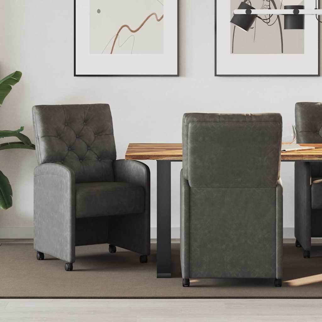 Καρέκλες Φαγητού με Ρόδες 2 pcs Μαύρο 58 x 67 x 97 εκ